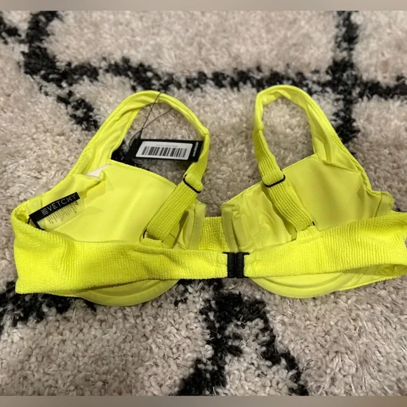 NWT VETCHY LAGUNA BIKINI TOP NEON YELLOW SMALL 34DD - Picture 6 of 8